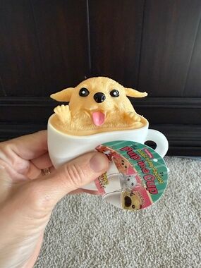 Cute Pup in a Cup - Lab-Latte ~ Schylling Toy - addictively squishy